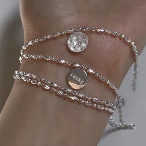 #NEW 925 Sterling Silver Shiny Coin Bracelet
